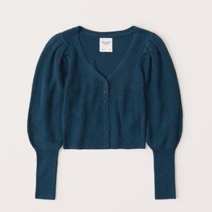 Puff Sleeve Cropped Cardigan